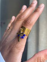 Charger l&#39;image dans la galerie, Bague breloque fleur bleu
